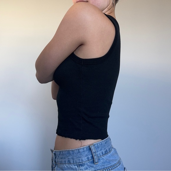 A New Day Black Rib Knit High Neck Tank Top - Picture 2 of 5
